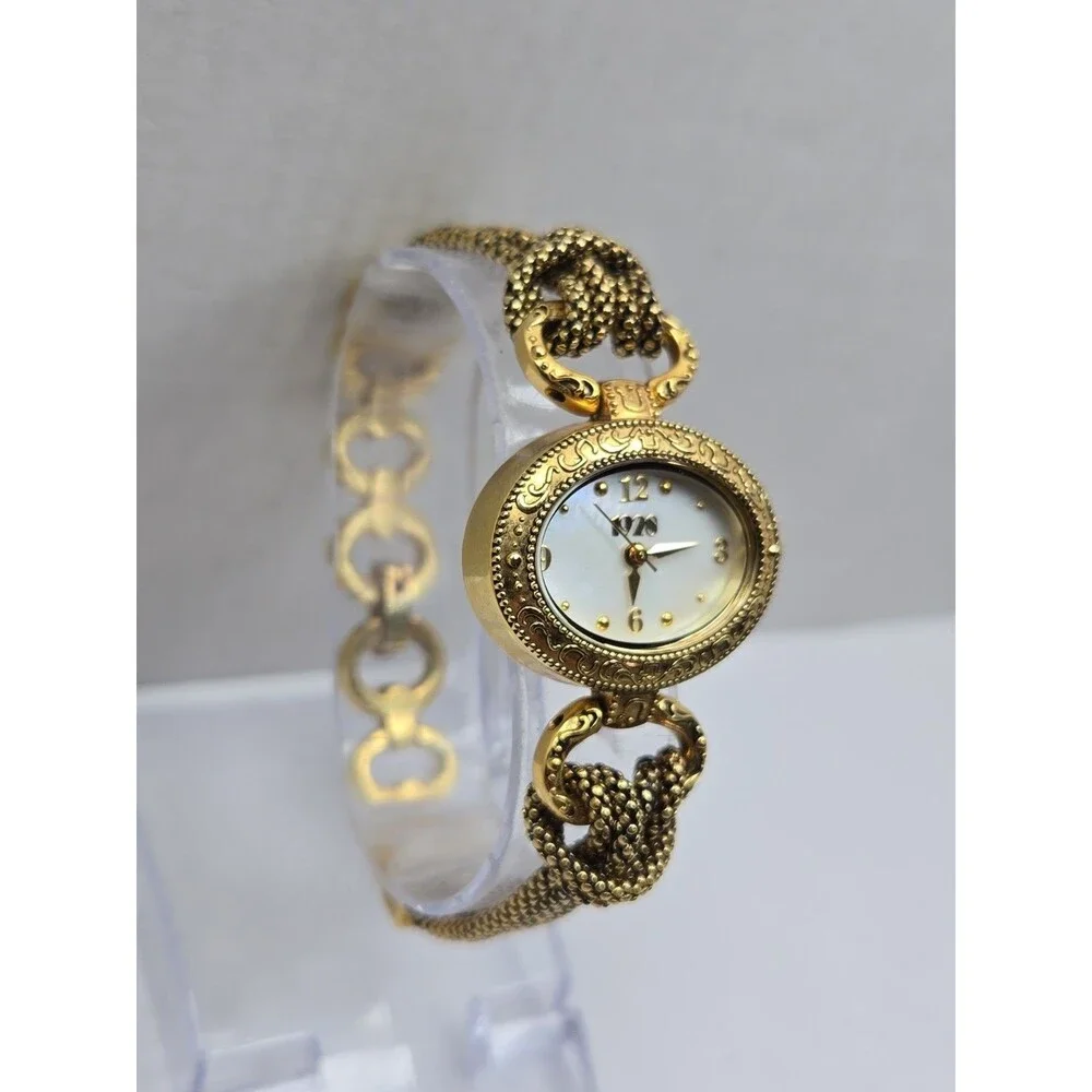 1928 Jewelry Womens Gold Tone Victorian Revival Classic Quartz Watch New Battery